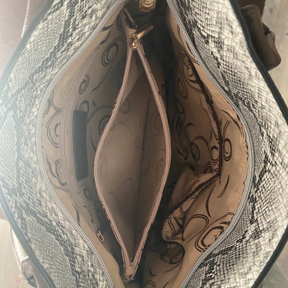 BLUSH Studded Reptile Detail Satchel - Picture 4 of 8